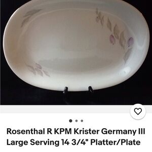 VINTAGE Rosenthal R KPM Krister Germany III
Serving Platter/Plate (Like New)